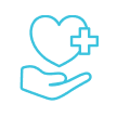 Heart in hand icon